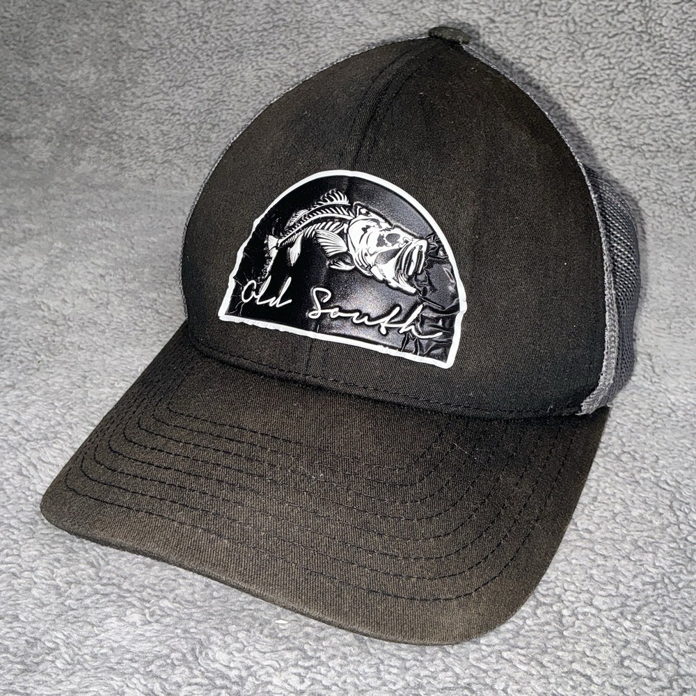 Old South Snapback Mesh Back Trucker Fishing Hat Black One Size Pacific Headwear
